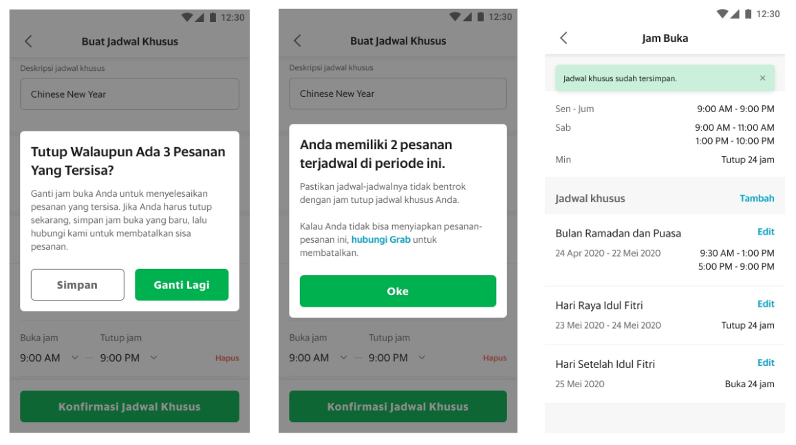 Fitur Jadwal Khusus Special Opening Hours Merchant