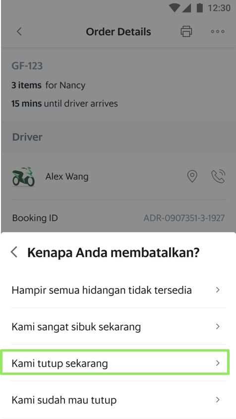 Cara Membatalkan Orderan Grabfood Merchant